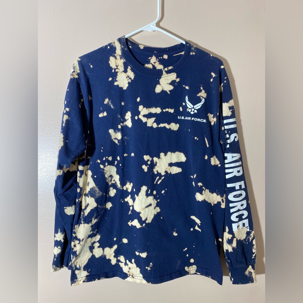 Unisex Air Force Custom Tie-Dye Graphic Long-Sleeve—Medium
